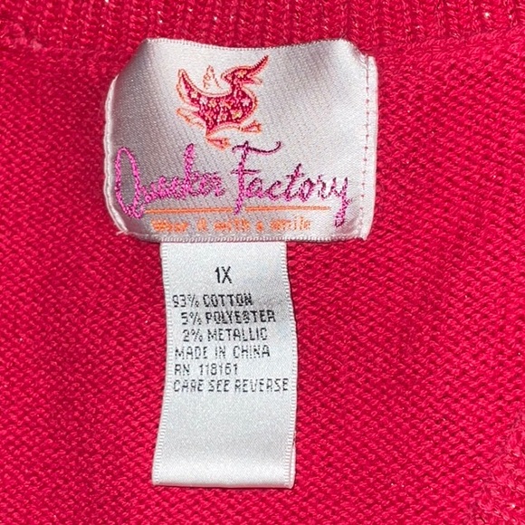 Quacker Factory Metallic Long Sleeve Button Up V Neck Cardigan Size 1X - Picture 7 of 12